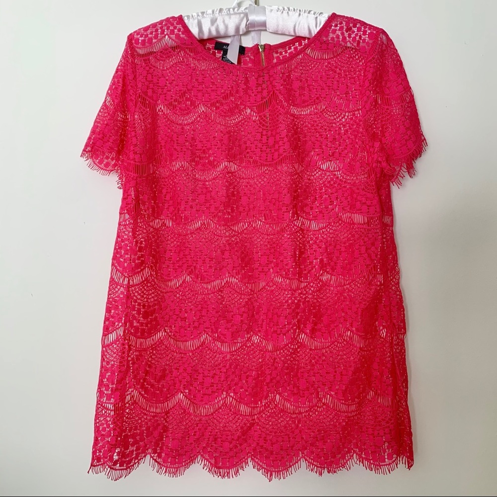 Alfani Hot Pink Lace Top